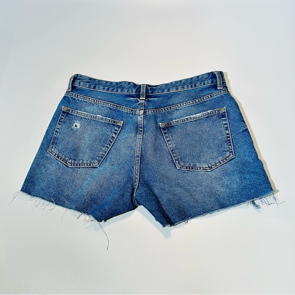 Topshop jean shorts Ashley High rise jean shorts distressed women size 12 - Picture 2 of 7